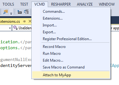 Run existing VCMD command